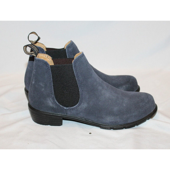 Blundstone 2174 Low Heel Short Chelsea Boots Womens‎ Size 6.5 Blue Suede… - Picture 4 of 7